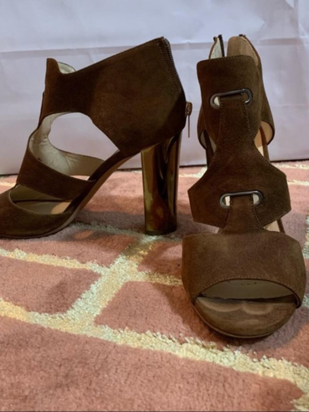 Jimmy Choo Women's Brown and Gold Sandals